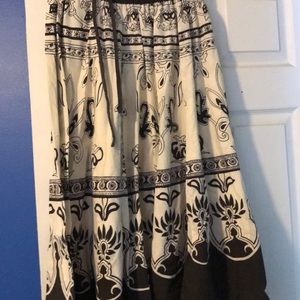 Brown and cream print skirt